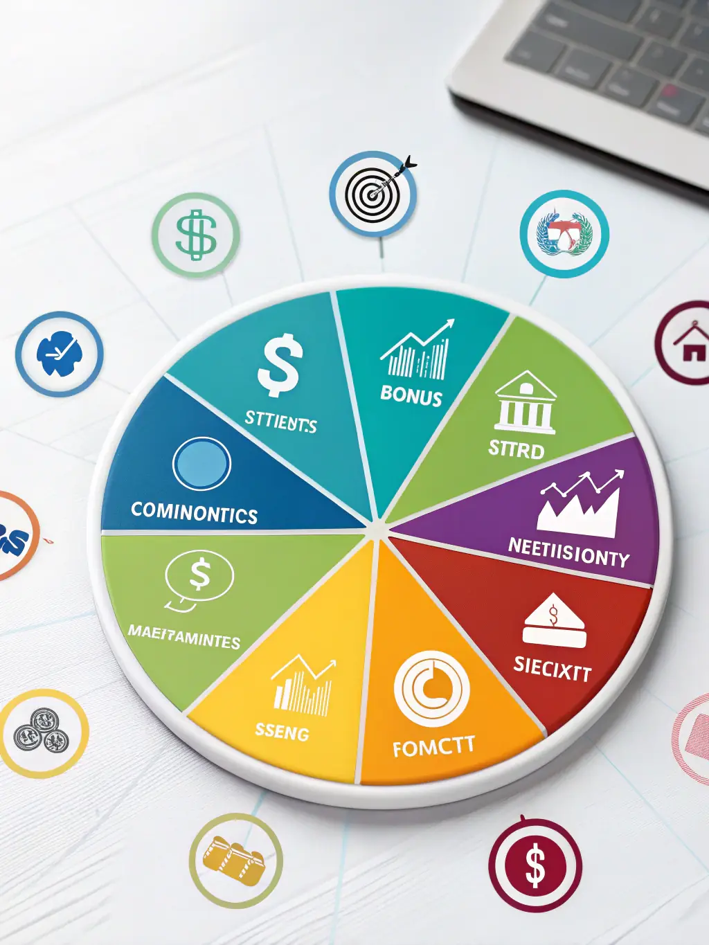 An educational infographic illustrating the benefits of asset allocation and diversification, showcasing different asset classes and their potential returns.